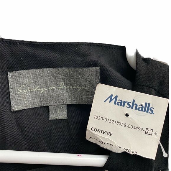 Sunday in Brooklyn Large Dress Sheath Sleeveless Black Lined Short Mini NWT FLAW - Picture 2 of 12